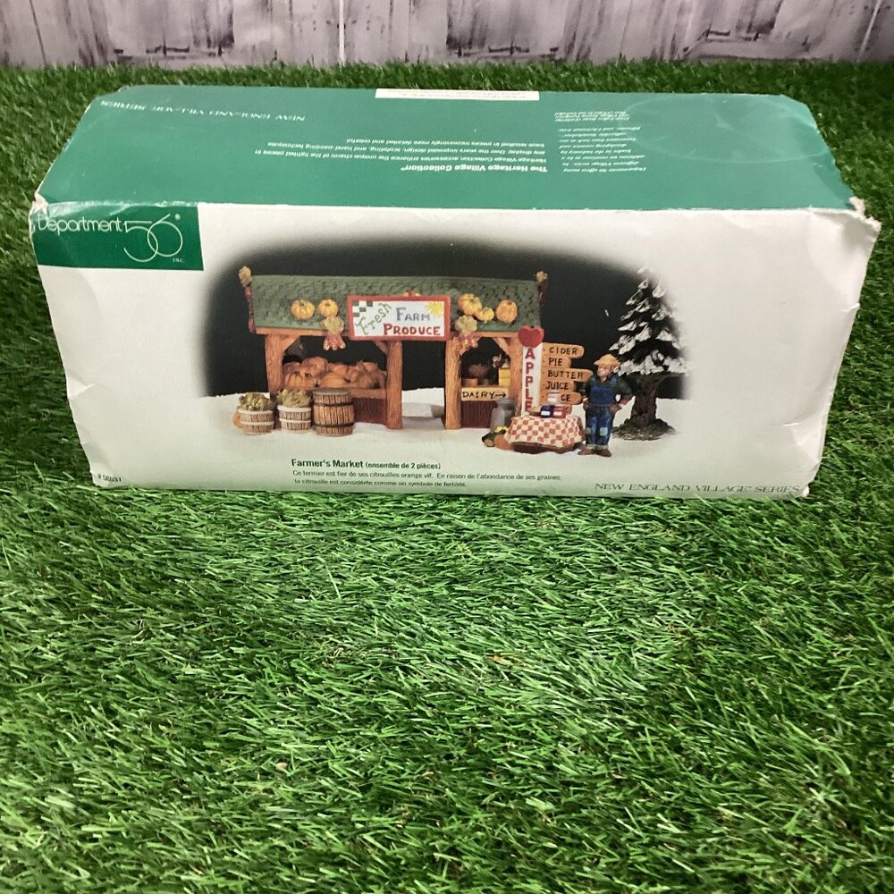 Dept 56 New England Village Farmers Market 2 Piece Set In Box